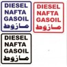 Aufkleber Diesel, Nafta, Gasoil für Tank